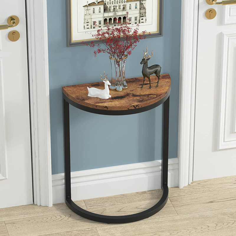 17 Stories Hallmon Small End Table Half Round Living Room Side Tables Reviews Wayfair